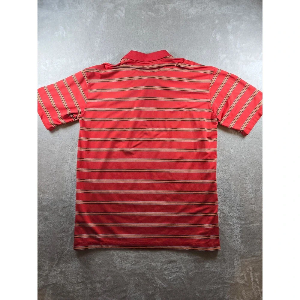 Vintage Nike Dri Fit UV Golf‎ Polo Shirt Mens XXL Red Stripe Short Sleeve Y2K